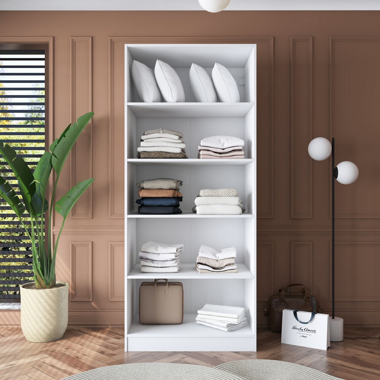 Dulap pentru haine, Hanah Home, BA180, 90x210x57.5 cm, PAL melaminat, Alb - view 7