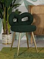 Scaunel Ilary Mini, Mauro Ferretti, 40x40x67 cm, MDF/fier/poliester, verde/auriu