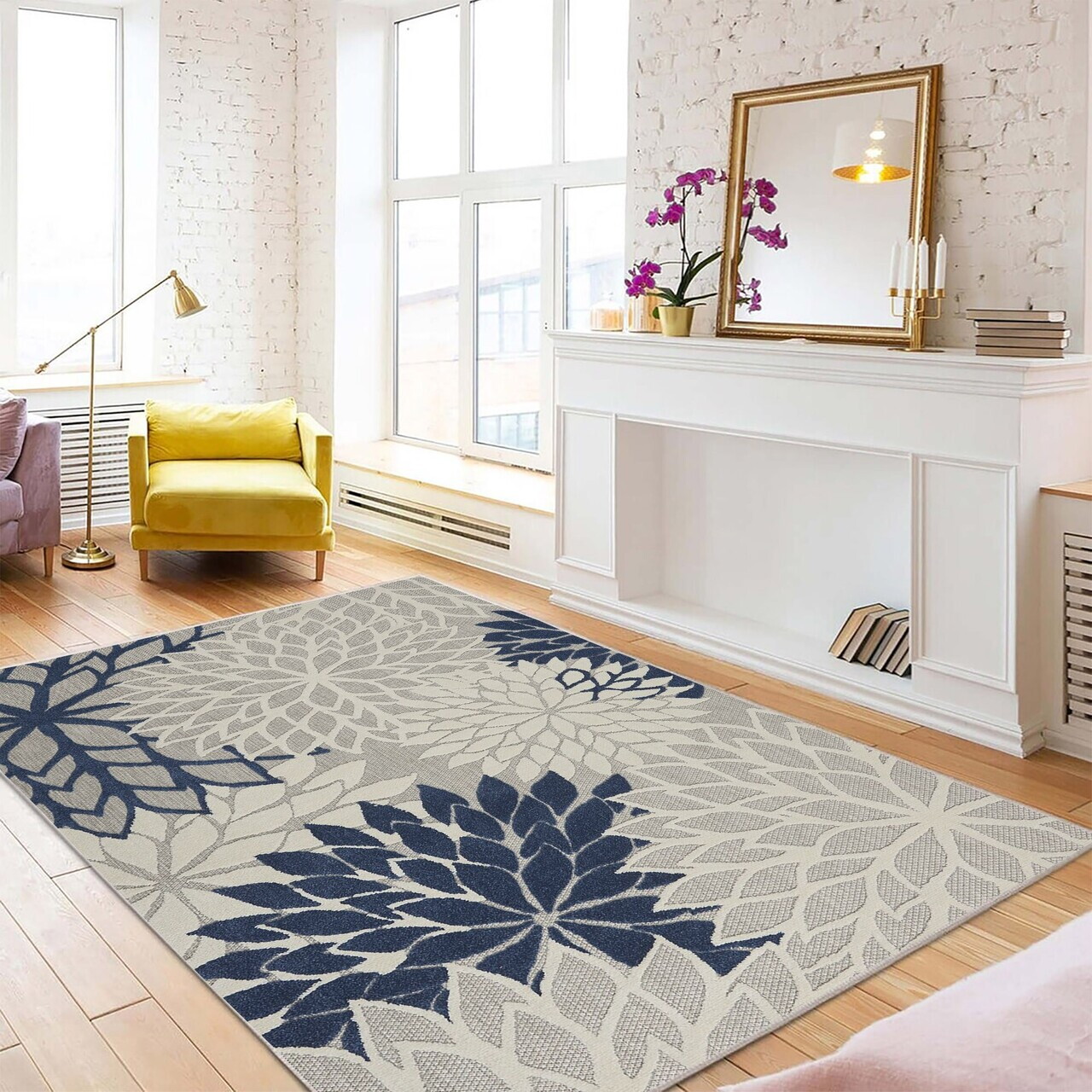 Covor Woopamuk264 160x230 cm Bumbac/Poliester Albastru navy