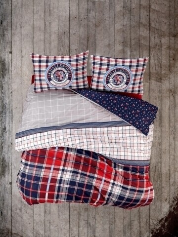 Lenjerie de pat dubla Marco, Cotton Box, 4 piese, 240 x 260 cm, 100% bumbac ranforce, multicolora