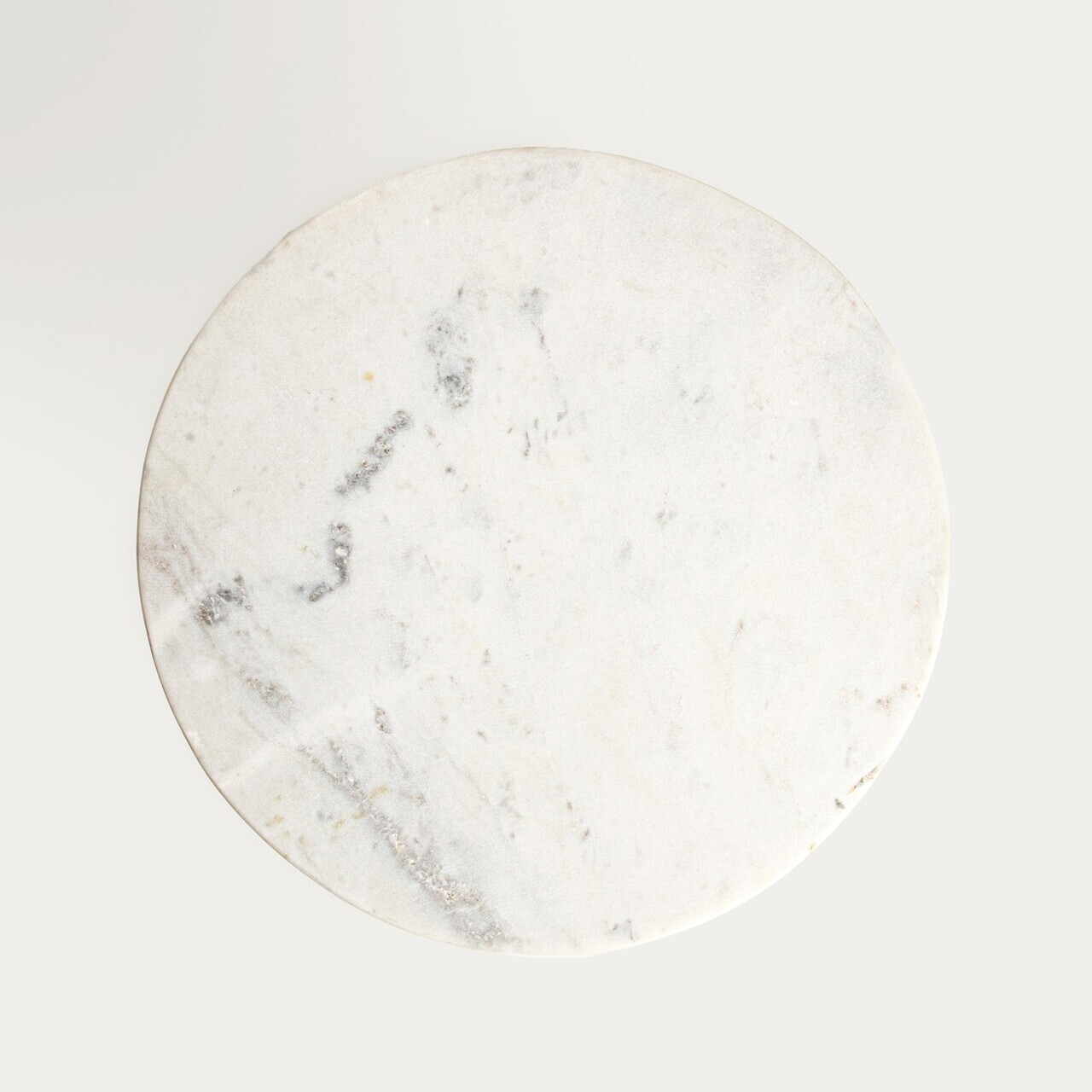 Platou cu picior pentru tort Marble, Homla, 28x13 cm, marmura/lemn, alb/natur - view 4