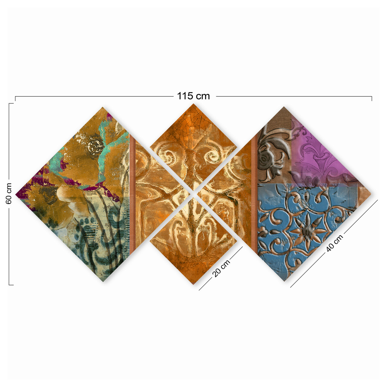 Set 4 tablouri decorative, 4MDF598600628, MDF, Imprimat UV, Multicolor