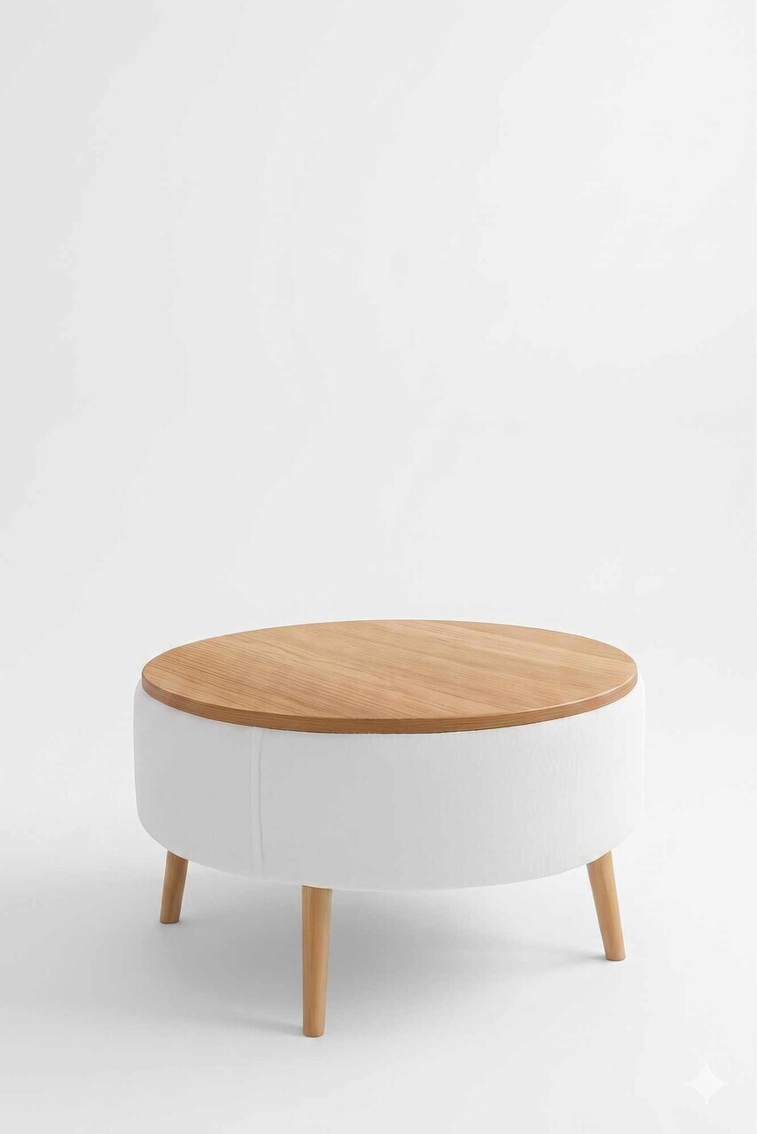 Masuta de cafea, Hanah Home, Iris, Alb — imaginea 2