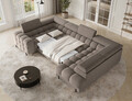 Coltar extensibil dreapta 3 locuri ELTAP, RT-20ROY, Fectory, 346x205x93 cm, lemn/poliester, maro