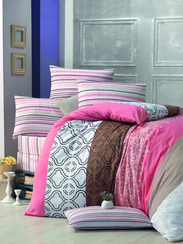 Lenjerie de pat dubla, victoria, degrade, 4 piese, amestec bumbac, multicolor