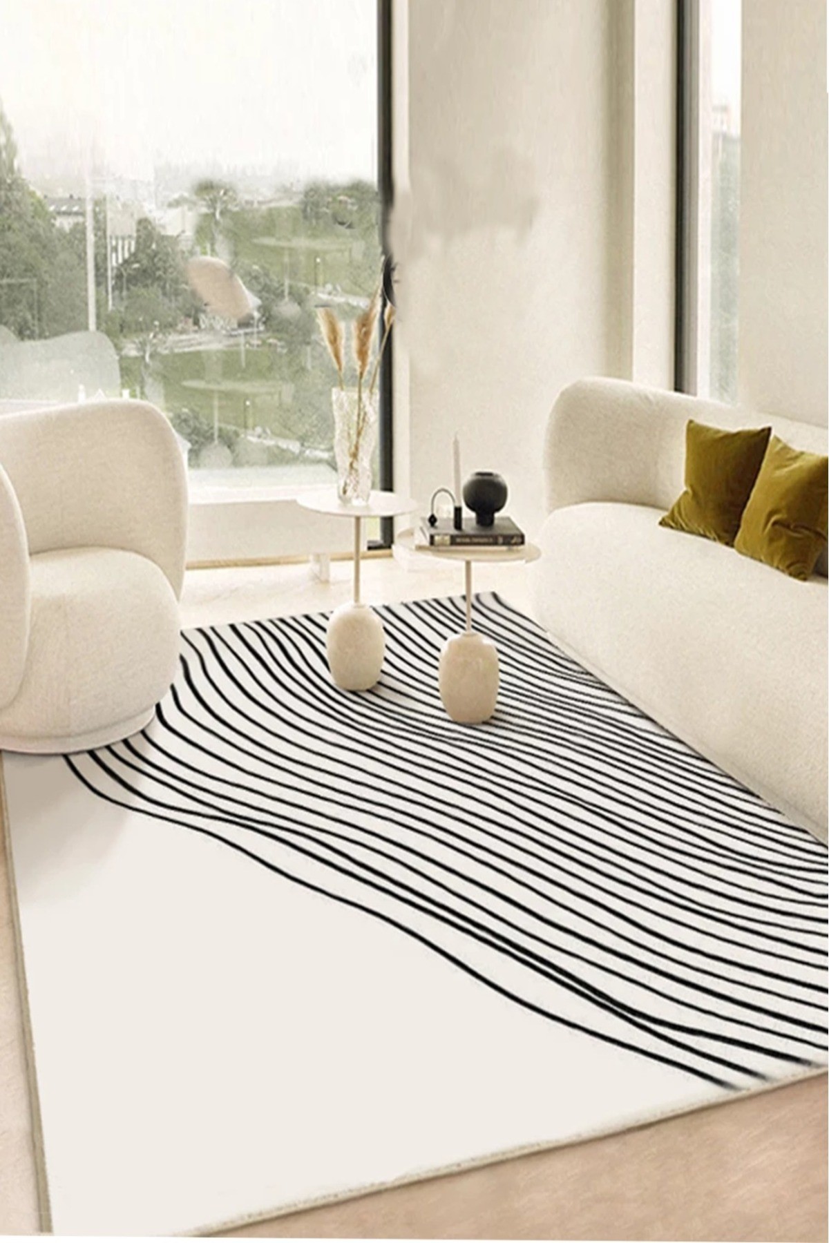 Covor, CLR-0000570-005, 80x300 cm, Poliester, Alb
