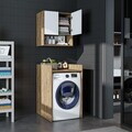 Set mobilier de baie (2 piese), Hanah Home, 2812, PAL MELAMINAT, Pin Atlantic / Alb