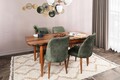 Set 4 scaune, Nmobb, Dallas 565, 50 x 90 x 49 cm, lemn/metal, maro/verde inchis