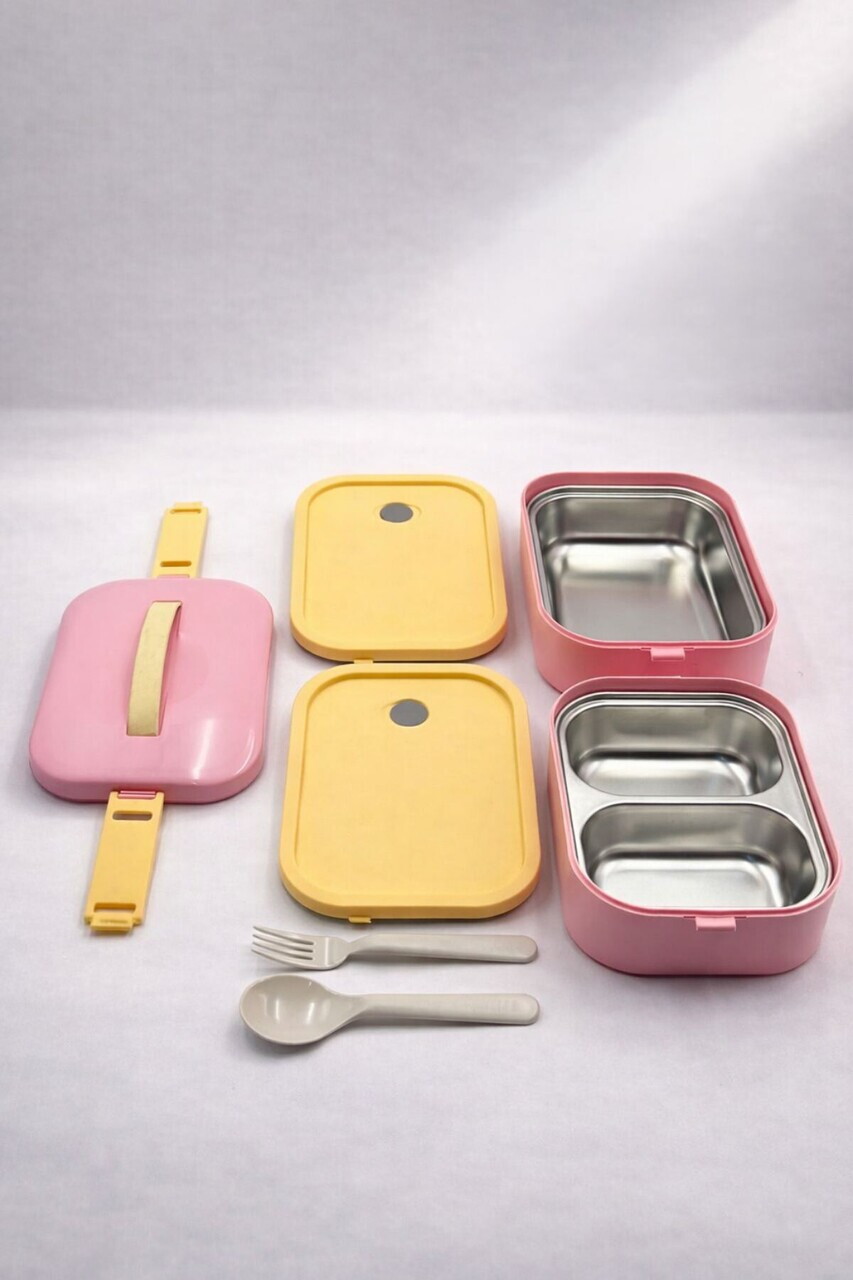 Cutie pentru pranz, Hermia, 721CBL1322, Inox, Izolat in vid, Roz pudra - view 3