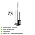 Suport pentru hartie igienica si perie toaleta Ravina, Wenko, 20x70 cm, inox, argintiu mat