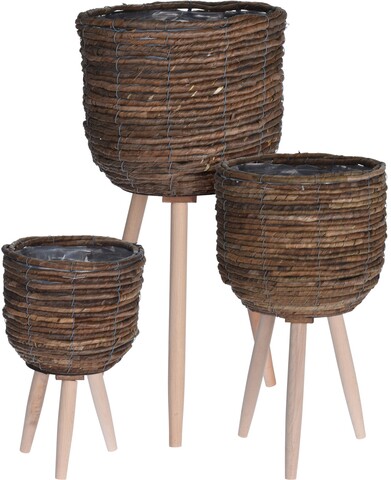 Set 3 ghivece Banana leaf, 33cm/45 cm/ 60 cm, maro 33cm/45