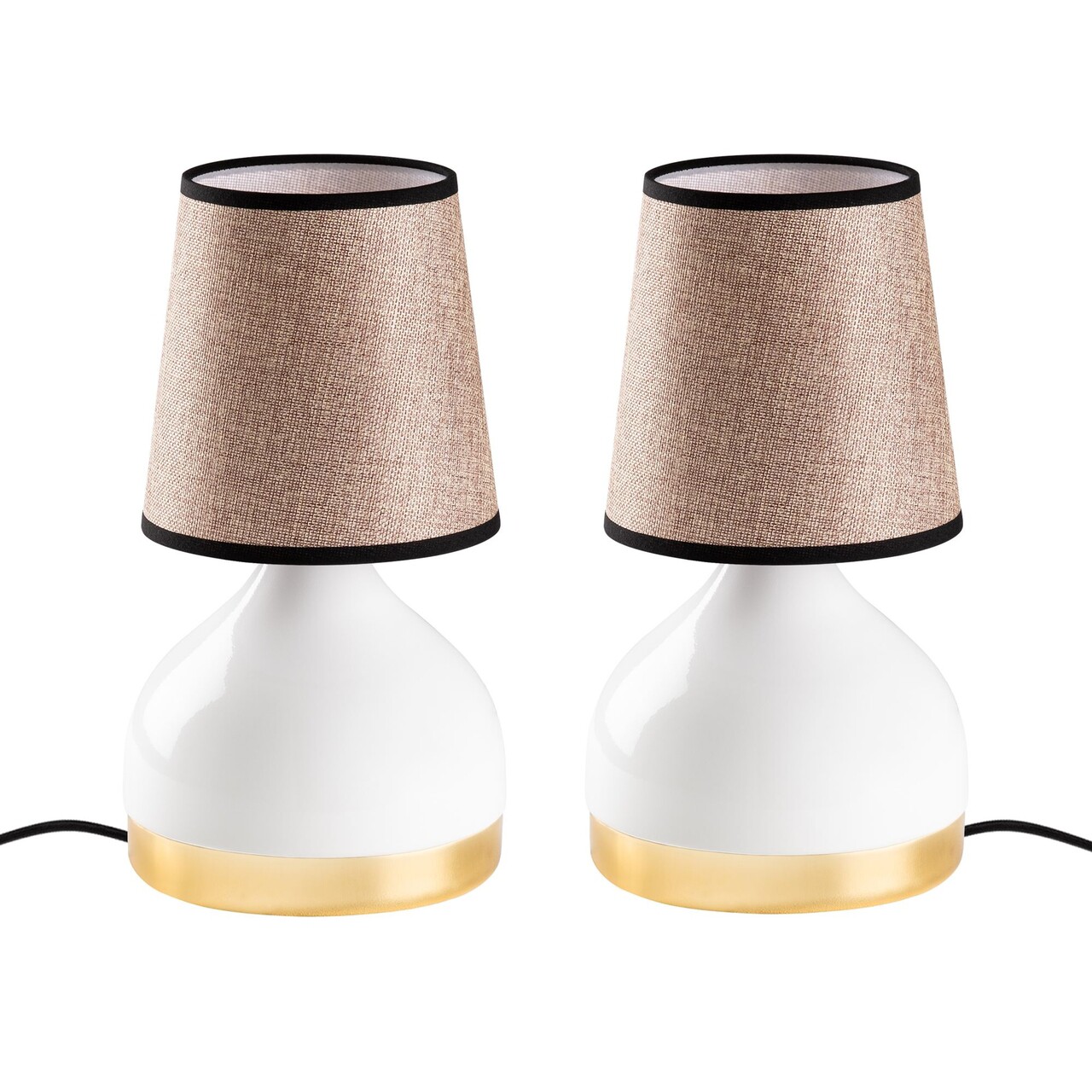 Set de lămpi de masă, Opviq, 892OPV2558, Alb/Maro deschis - imagine 4