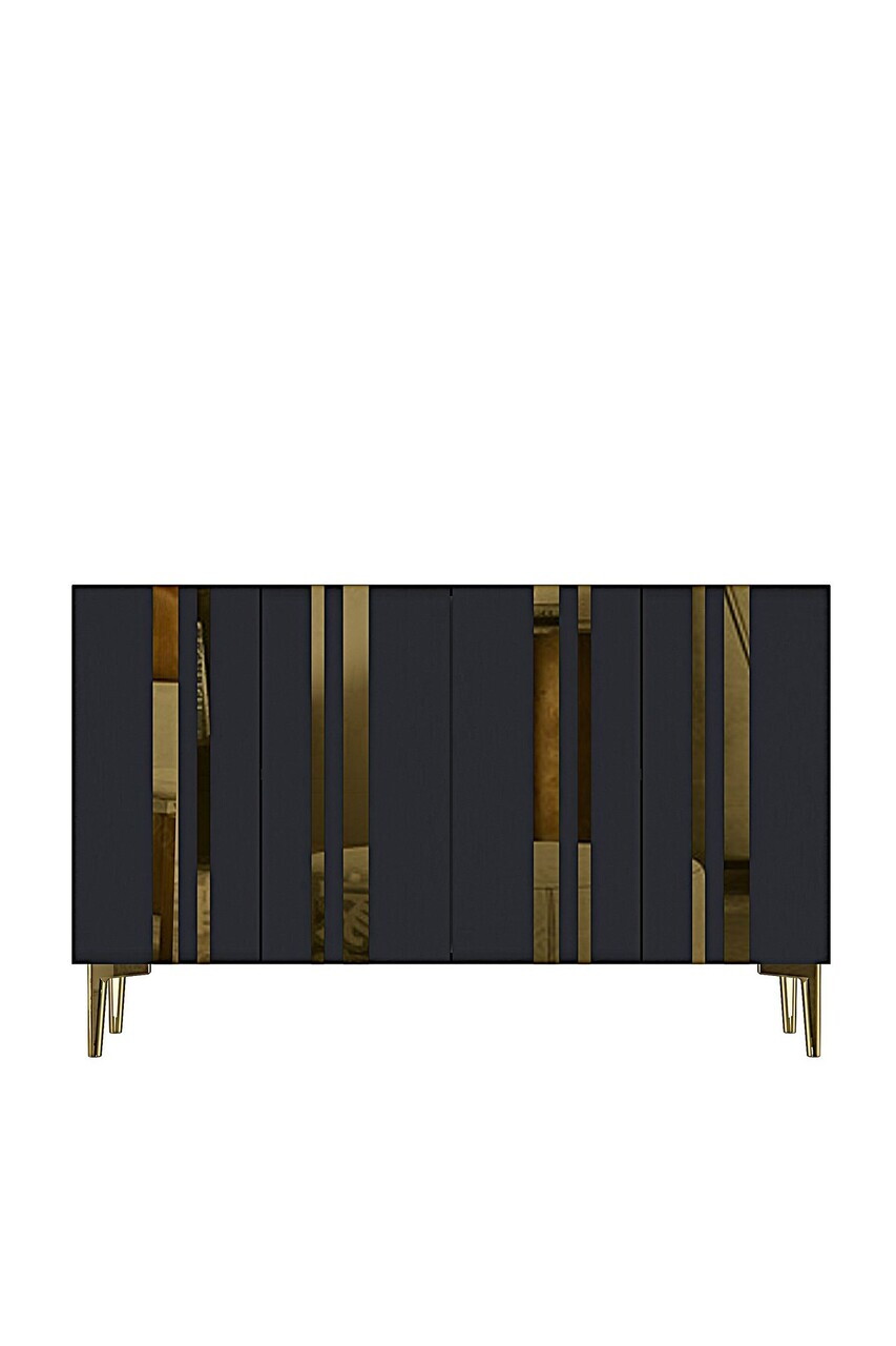 Consola, Hanah Home, Mia 120, 120x75x32 cm, Antracit / Aur — imaginea 4
