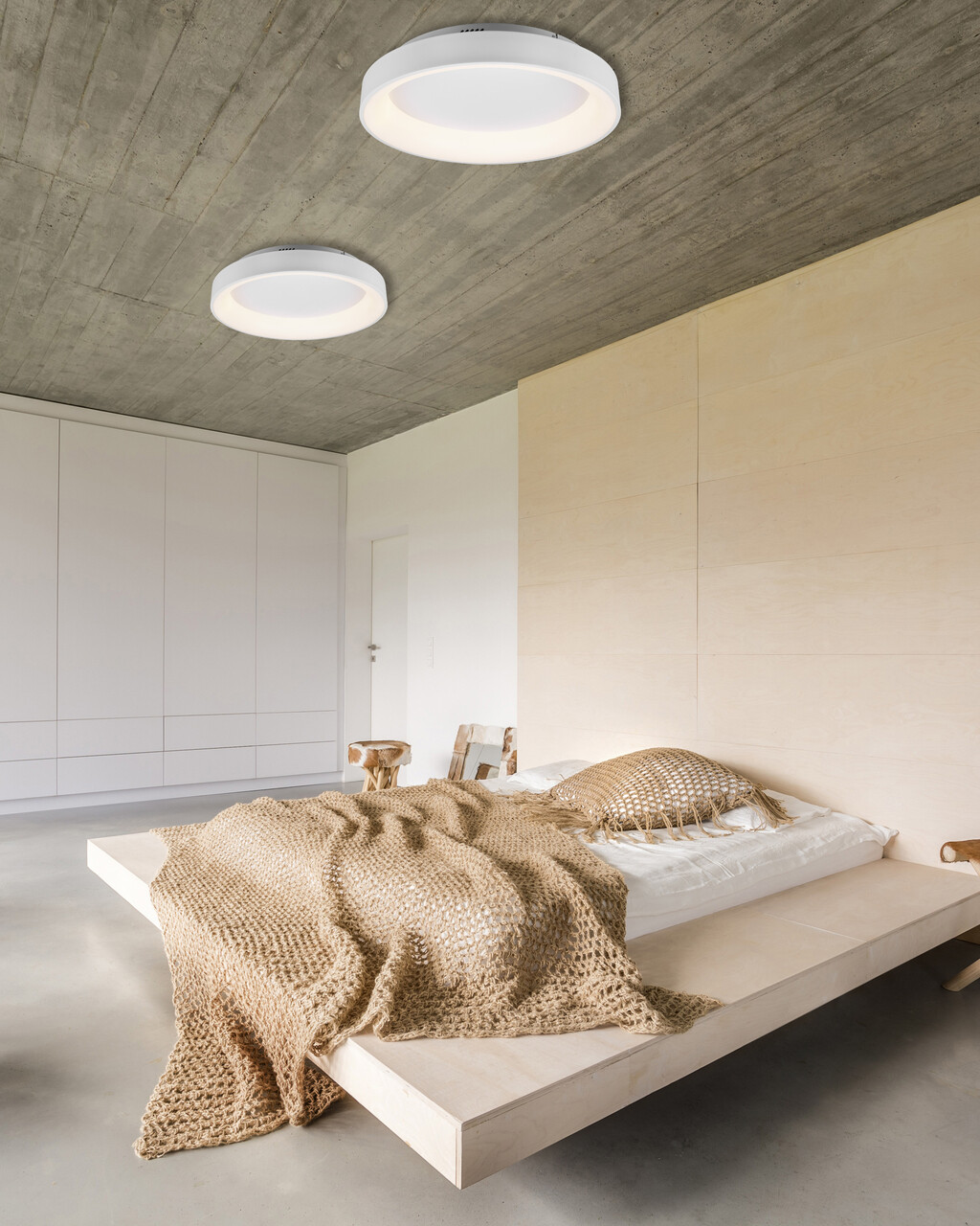 Plafoniera Girona, TRIO, 60x12 cm, 48W, 1x SMD, metal, alb mat