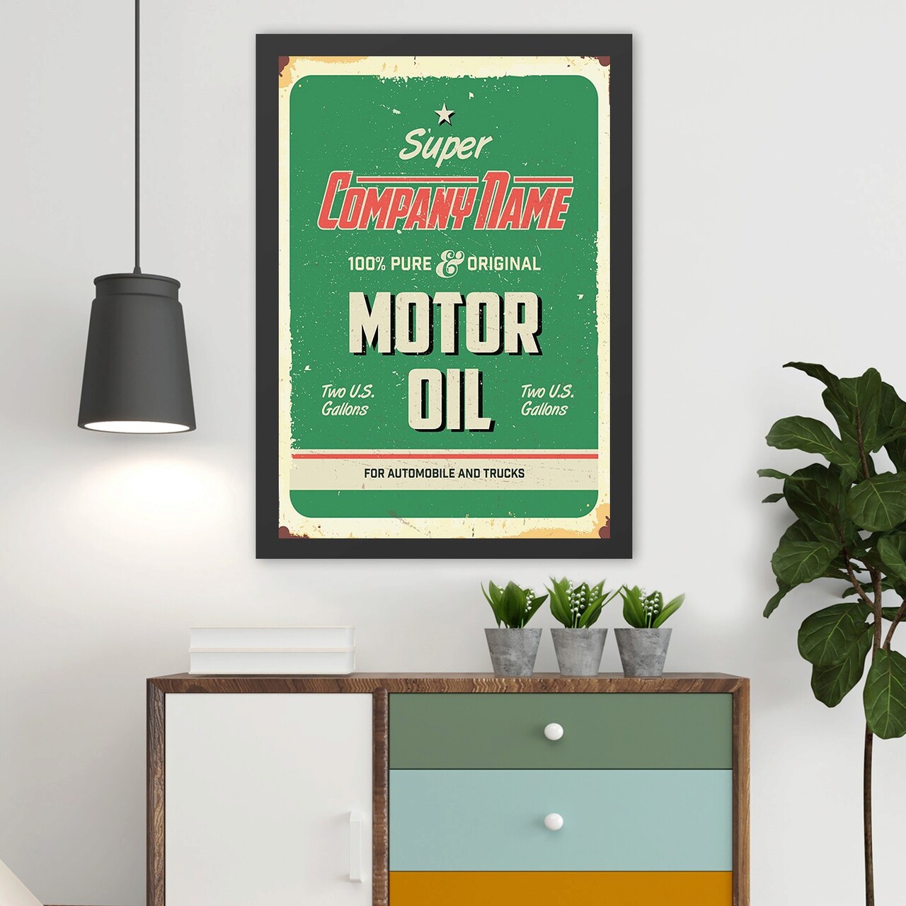 Tablou decorativ, Motor Oil (40 x 55), MDF , Polistiren, Multicolor
