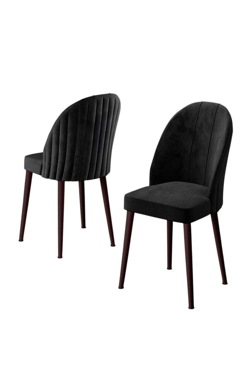 Set scaune 2 piese, Hanah Home, Mara, Negru/Maro — imaginea 2