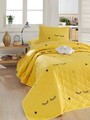 Set cuvertura Single 160x220 cm, 2 piese, Dide - Yellow, Eponj Home, 65% bumbac/35% poliester