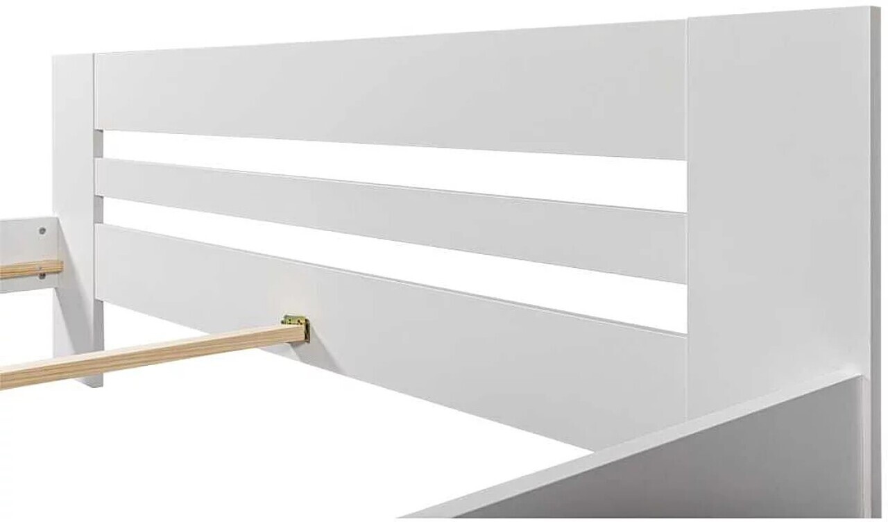 Pat dublu, 180x200 cm, Annik, Inter Link, lemn, alb - imagine 5