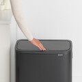 Cos de gunoi cu soft touch, Brabantia, Bo Touch Matt, 60 L, 31.2x54.5x65.6 cm, otel, negru mat