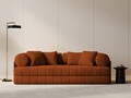 Canapea extensibila 3 locuri, Kemi, Cosmopolitan Design, 206x95x70 cm, catifea, teracota