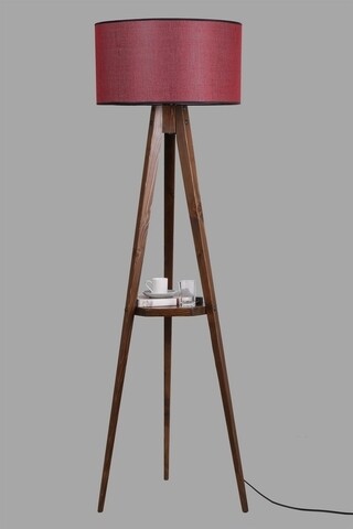 Lampadar cu raft, Luin, 8282-5, E27, 60 W, lemn/textil