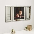Set tablou si 2 oglinzi decorative T807, Neostill, sticla temperata, 70 x 70 cm/30 x 70 cm