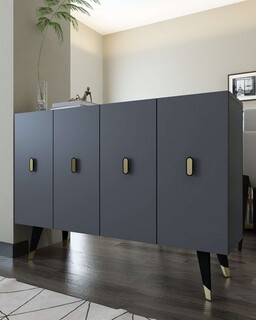 120x80x29.6 cm, Antracit;Auriu