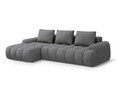 Coltar extensibil stanga 3 locuri, Linz, Cosmopolitan Design, 275x142x84 cm, tesatura structurata, gri