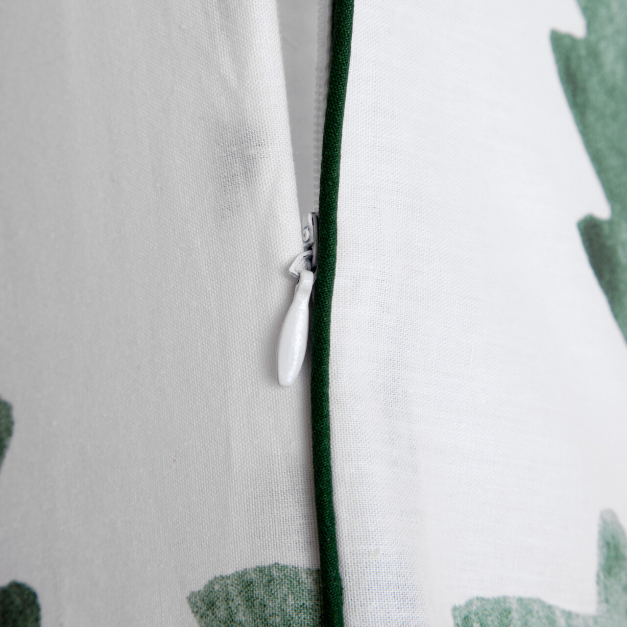 Lenjerie de pat dubla Pinno, Homla, 3 piese, 160x200 cm, bumbac, alb/verde