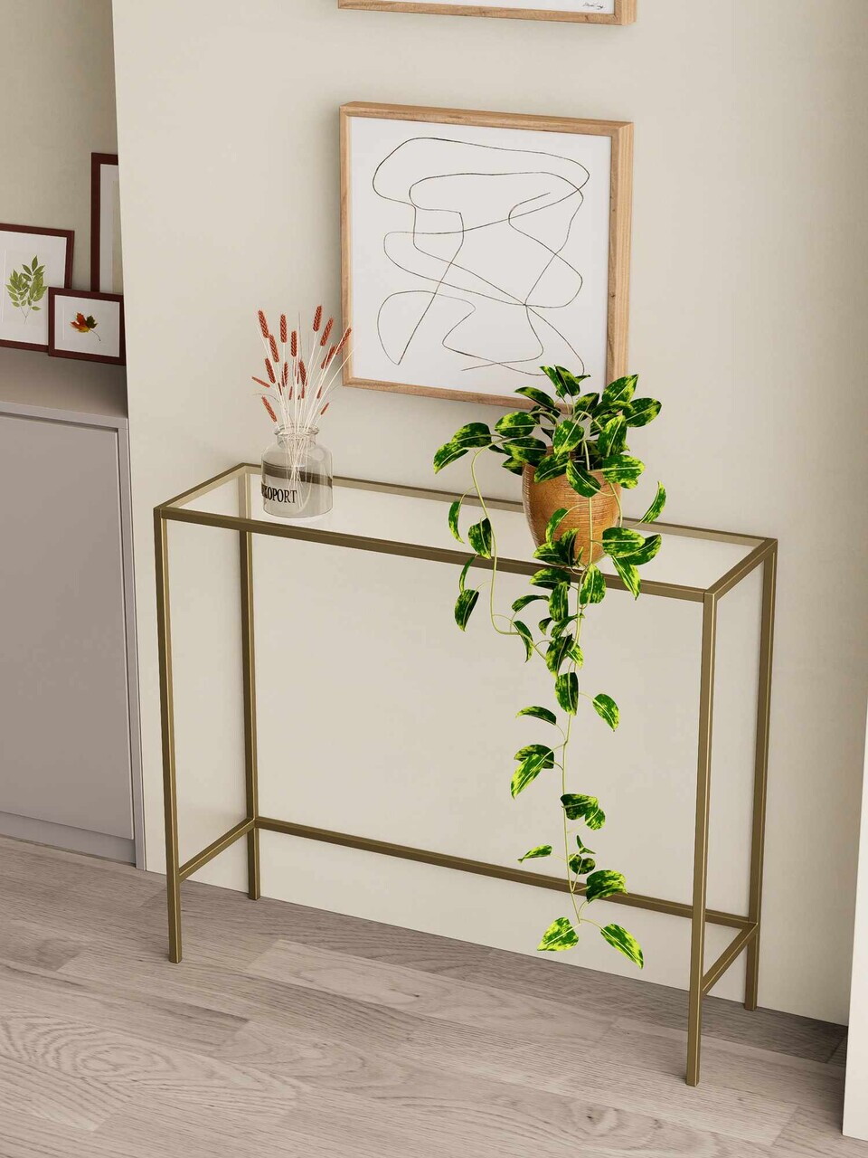 Bufet, Hanah Home, Lisa, 80x85x30 cm, Auriu — imaginea 2