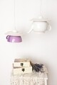 Lustra Tea time, Deco Republic, E27, 1x60W, ceramica, ceainic + ceasca, alb/mov