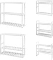 Raft de depozitare multifunctional Vasagle, 60x15x54 cm, bambus, alb