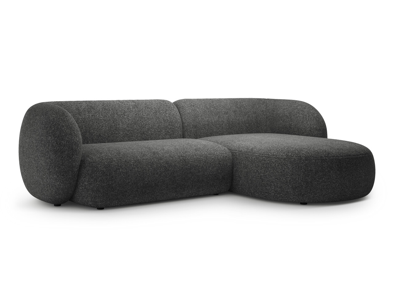Coltar dreapta 3 locuri, Kate, Micadoni, 285x176x76 cm, tesatura structurata, gri inchis melanj - 1 | YEO