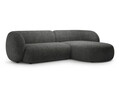Coltar dreapta 3 locuri, Kate, Micadoni, 285x176x76 cm, tesatura structurata, gri inchis melanj