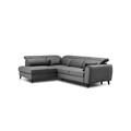 Coltar extensibil stanga 4 locuri ELTAP, LT-06LO, Noble, 255x201x100 cm, lemn/poliester, gri inchis