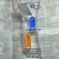 Organizator suspendat de baie pentru capul de dus Basic, iDesign, 23x10x68.5 cm, transparent