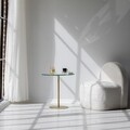 Masa de colt, Neostill, Chill-Out, 50 x 50 x 50 cm, sticla temperata/metal, auriu