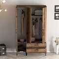 Dulap pentru haine, Hommy Craft, Kumsal RT, 120x47.5x201.4 cm, PAL, Maro