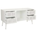 Comoda TV Bamboo, Creaciones Meng, 121x40.5x61.5 cm, MDF, alb/auriu