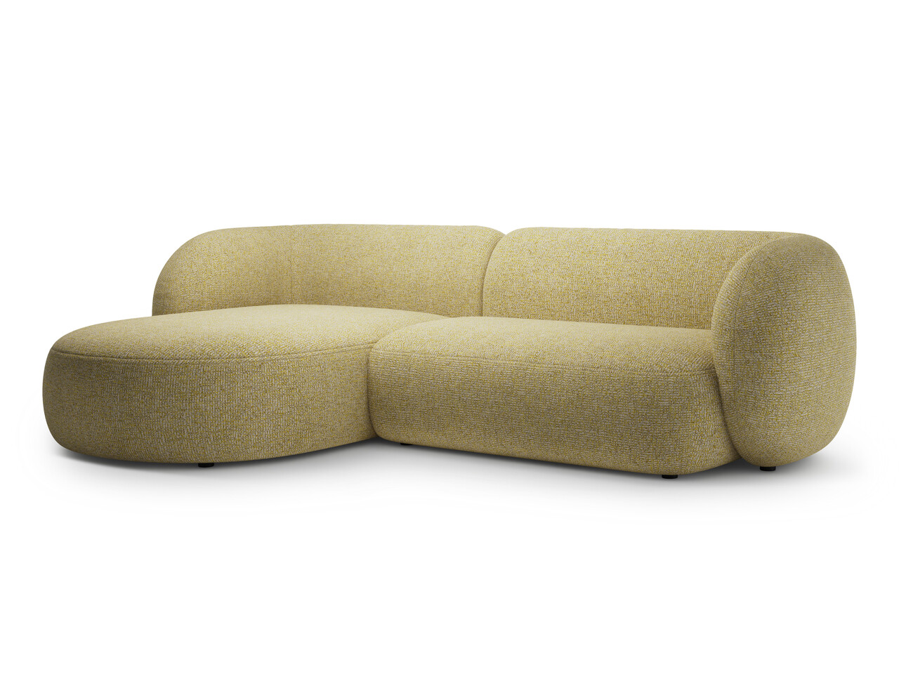 Coltar stanga 3 locuri, Kate, Micadoni, 285x176x76 cm, tesatura structurata, galben melanj - 1 | YEO