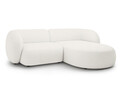 Coltar dreapta 2 locuri, Kate, Micadoni, 255x176x76 cm, tesatura boucle, alb