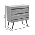 Comoda cu 3 sertare Imena, Pakoworld, 80x38x86.5 cm, lemn masiv/metal, natural/negru