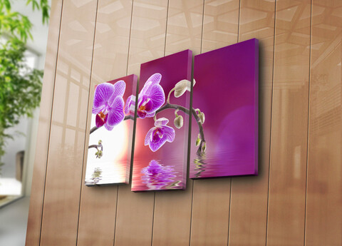 Set 3 tablouri decorative, 3KBPAT-45, 45 x 20 cm, Multicolor