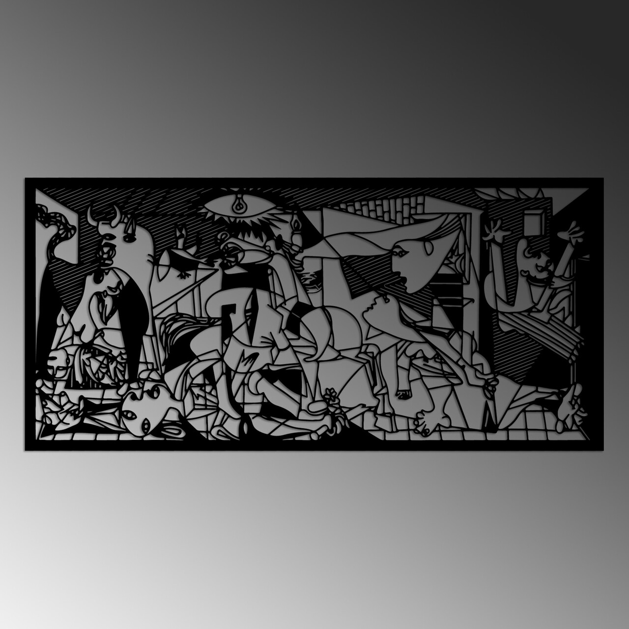 Decoratiune de perete, Pıcassso, Dimensiuni: 85 x 40 cm, Negru - view 5