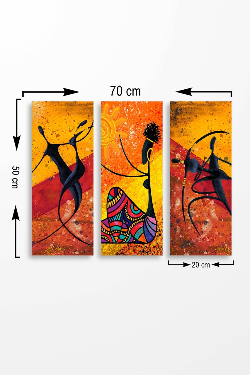 Set 3 tablouri decorative, MDF0012, 20 x 50 cm, 3 piese, Multicolor - view 2