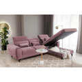 Coltar extensibil dreapta 4 locuri ELTAP, Foble, 267x196x100 cm, lemn/poliester, roz inchis