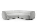 Coltar simetric 5 locuri, Kate, Micadoni, 252x252x76 cm, tesatura structurata, gri deschis melanj