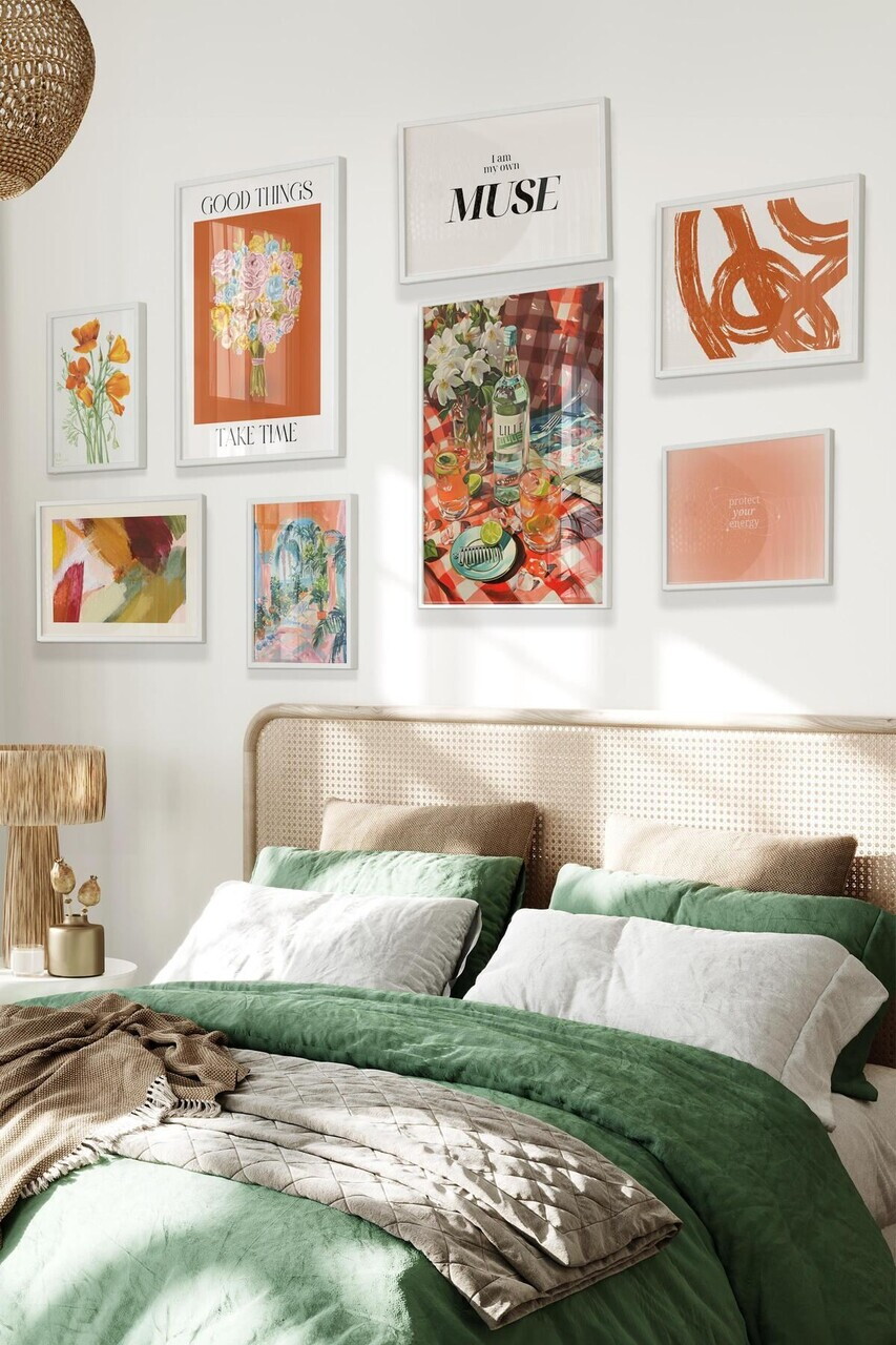 Tablou decorativ, Çgs-050-White-Kck, Lemn masiv, Față: 100% PVC STICLĂ, Multicolor
