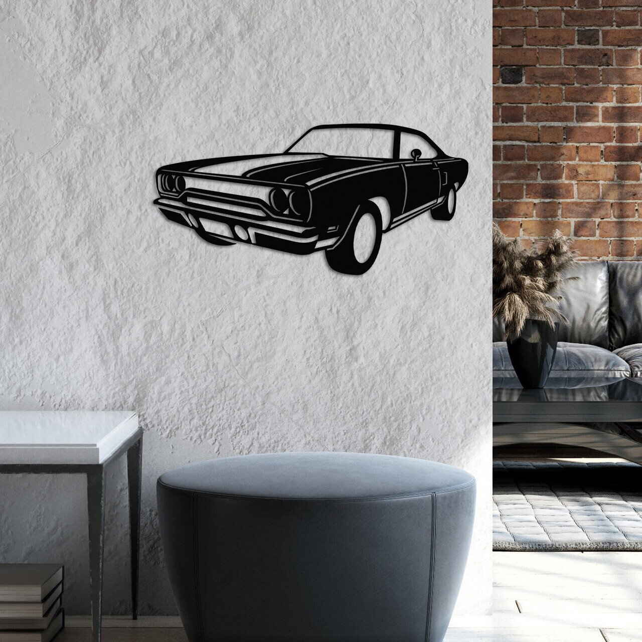 Decoratiune de perete, Plymouth GTX, Dimensiune: 60 x 30 cm , Negru — imaginea 3