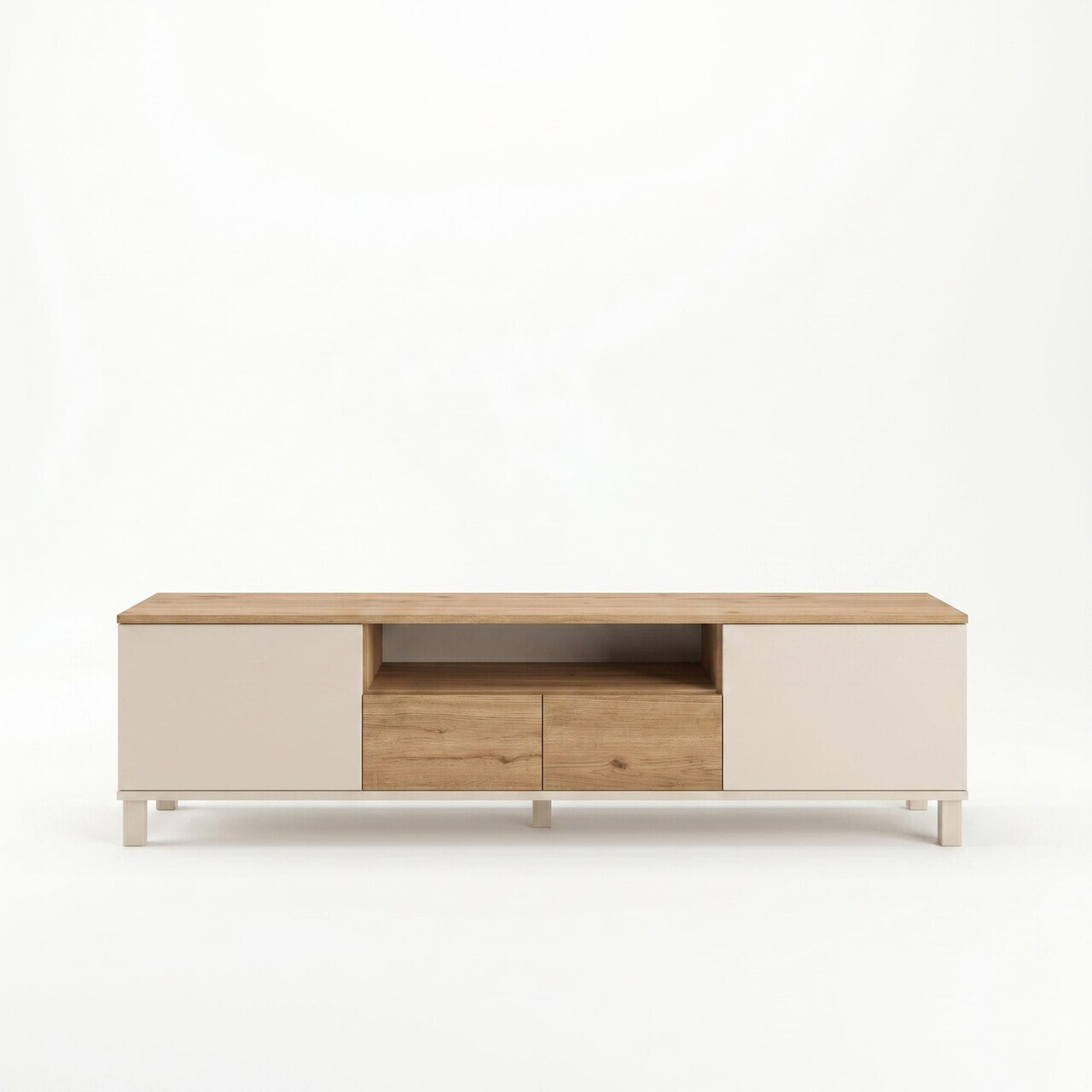 Comoda TV, Hanah Home, Mood, 180x49.2x35 cm, PAL, Nisip / Stejar — imaginea 5
